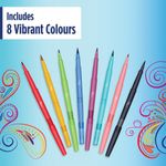 Paper Mate Flair Dual Felt Tip Brush + Medium Tip Assorted (Pack of 8) 2199386