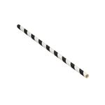 Go-Pak Paper Straw 200mm x 6mm Black/White Striped (Pack of 5000) D22033