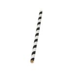 Go-Pak Paper Straw 200mm x 6mm Black/White Striped (Pack of 5000) D22033
