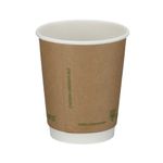 Go-Pak Double Wall Coffee Cup PLA Lined 8oz Kraft (Pack of 500) B04012