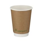 Go-Pak Double Wall Coffee Cup PLA Lined 12oz Kraft (Pack of 500) B04013