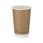 Go-Pak Double Wall Coffee Cup PLA Lined 16oz Kraft (Pack of 500) B04014