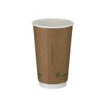 Go-Pak Double Wall Coffee Cup 16oz PLA Lined 20x25 Kraft (Pack of 500) B04014EU