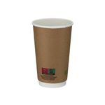 Go-Pak Double Wall Coffee Cup 16oz PLA Lined 20x25 Kraft (Pack of 500) B04014EU