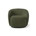 Grace single swivel club chair in olive green