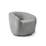 Grace single swivel club chair in warm grey