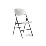 Hebe steel folding chair with blow moulded seat and back - 4 Units per box - White