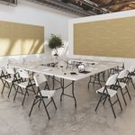 Hebe steel folding chair with blow moulded seat and back - 4 Units per box - White