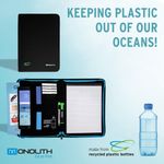 Monolith Blueline Zipped w/Ring Binder Conference Folder A4 Black 3352