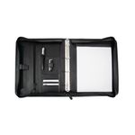 Monolith Drop Handle Leather Look Ring Binder Black 2791