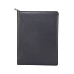 Monolith Leather Look Conference Folder with A4 Pad and Calculator Black 2914