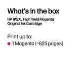 HP 912XL Original Ink Cartridge High Yield Magenta 3YL82AE