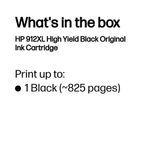 HP 912XL Original Ink Cartridge High Yield Black 3YL84AE