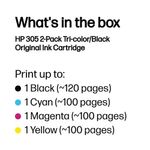 HP 305 Original Ink Cartridge Black/Tri-color 2-pack 6ZD17AE