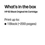 HP 62 Original Ink Cartridge 4-ml Black C2P04AE