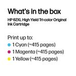 HP 62XL Original Ink Cartridge High Yield Tri-color C2P07AE