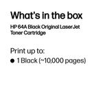 HP 64A Original LaserJet Toner Cartridge Black CC364A