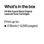 HP 85A Original LaserJet Toner Cartridge Black 2-pack CE285AD
