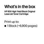 HP 80X Original LaserJet Toner Cartridge High Yield Black CF280X