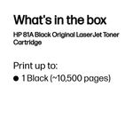HP 81A Original LaserJet Toner Cartridge Black CF281A