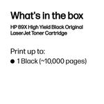 HP 89X Original LaserJet Toner Cartridge High Yield Black CF289X