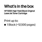 HP 508X Original LaserJet Toner Cartridge High Yield Black CF360X