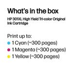 HP 301XL Original Ink Cartridge High Yield Tri-color CH564EE