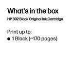 HP 302 Original Ink Cartridge 3.5-ml Black F6U66AE
