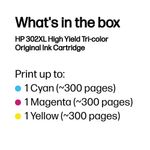 HP 302XL Original Ink Cartridge High Yield Tri-color F6U67AE