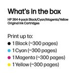 HP 364 Original Ink Cartridge 3/6-ml CMYK 4-pack N9J73AE