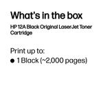 HP 12A Original LaserJet Toner Cartridge Black Q2612A