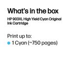 HP 903XL Original Ink Cartridge High Yield Cyan T6M03AE