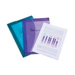 Rapesco Eco Recycled Popper Wallet A4+ Assorted Bright Transparent (Pack of 20) 1494