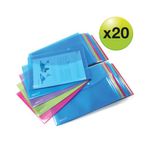 Rapesco Eco Recycled Popper Wallet A4+ Assorted Bright Transparent (Pack of 20) 1494