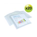 Rapesco Eco Recycled Popper Wallet A4+ Clear (Pack of 20) 1496