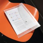 Rapesco Eco Recycled Popper Wallet A4+ Clear (Pack of 20) 1496