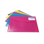Rapesco Eco Recycled ID Popper Wallet A4 Assorted Bright Solid (Pack of 5) 0701