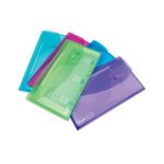 Rapesco Eco Recycled Popper Wallet DL Assorted Bright Transparent (Pack of 5) 0690
