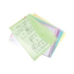 Rapesco Eco Recycled Popper Wallet A3 Assorted Pastel Transparent (Pack of 5) 0697