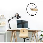 Unilux Circle Wall Clock Black/Bamboo 400189467