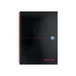 Oxford Black N Red Hardback Wirebound Notebook 140 Pages A4 (Pack of 2) 400194794