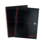 Oxford Black N Red Hardback Wirebound Recycled Notebook 140 Pages A4 (Pack of 2) 400194990