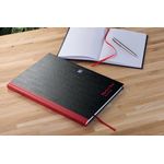 Oxford Black N Red Hardback Casebound Recycled Notebook 192 Pages A4 (Pack of 2) 400194939