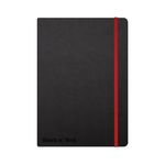 Black n' Red Casebound Hardback Notebook Ruled A5 Black 400033673