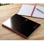Black n' Red Wirebound Recycled Ruled Hardback Notebook A4 (Pack of 5) 100080189