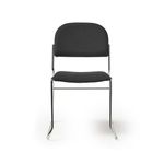 Jive stacking chair with chrome frame in black fabric