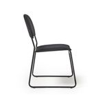 Jive stacking chair with black frame in black fabric
