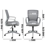 Jonas grey mesh back operator chair with grey fabric seat and grey base