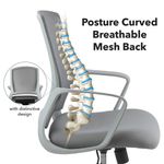 Jonas grey mesh back operator chair with grey fabric seat and grey base