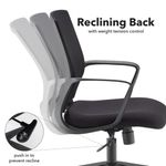 Jonas black mesh back operator chair with black fabric seat and black base